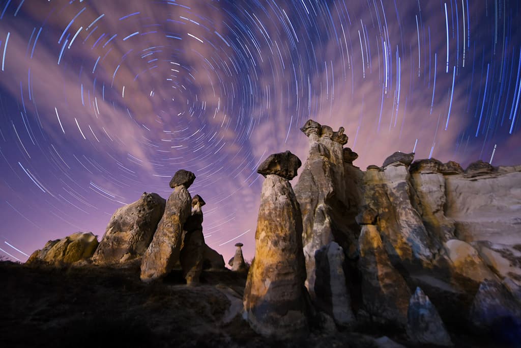 Star exposure workshop with fairy chimneys in our frame. 